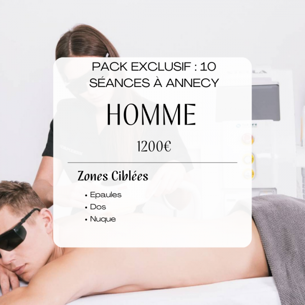 Pack Epilitation Définitive pour Hommes : Epaules-dos-nuque