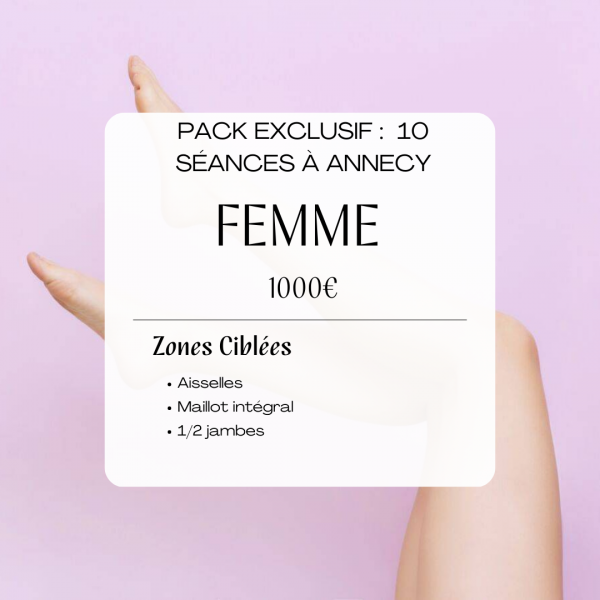 Pack Epilitation Définitive pour Femmes : Aisselles-Maillot intégral-1/2 jambes